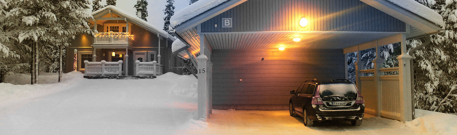 Villa B tunnelma ulkokuva talvi